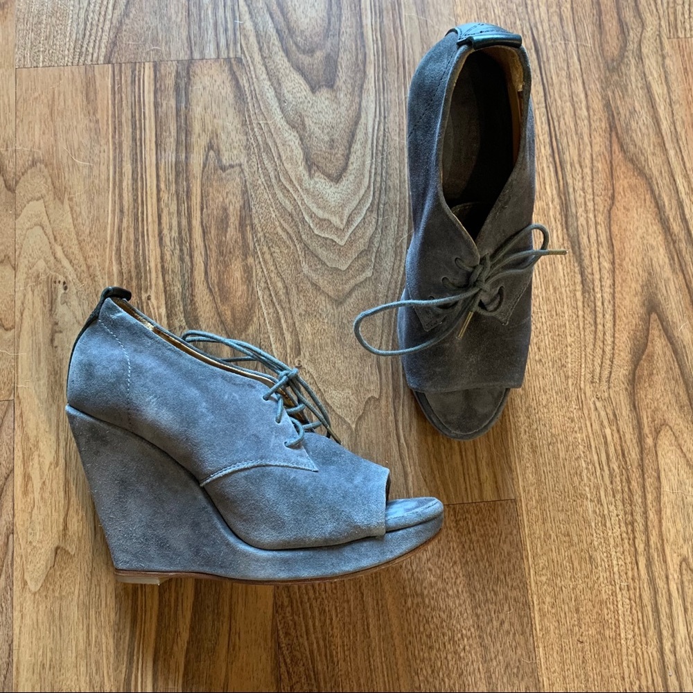 Rag & Bone Peep Toe Suede Booties - image 1